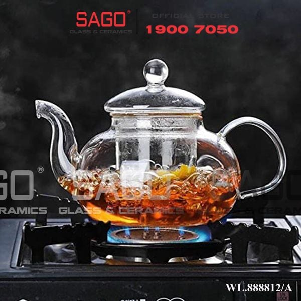  Wilmax England 888812/A - Bình Trà Thủy Tinh Wilmax Thermo Tea Pot 620ml | Thủy Tinh Cao Cấp Chịu Nhiệt 
