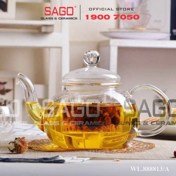  Wilmax England 888813/A - Bình Trà Thủy Tinh Wilmax Thermo Tea Pot 770ml | Thủy Tinh Cao Cấp Chịu Nhiệt 