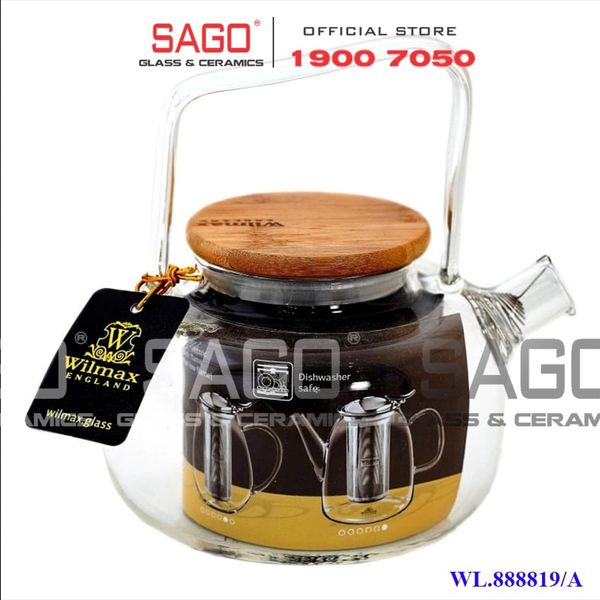  Wilmax England 888819/A - Bình Trà Thủy Tinh Wilmax Thermo Tea Pot 600ml | Thủy Tinh Cao Cấp Chịu Nhiệt 