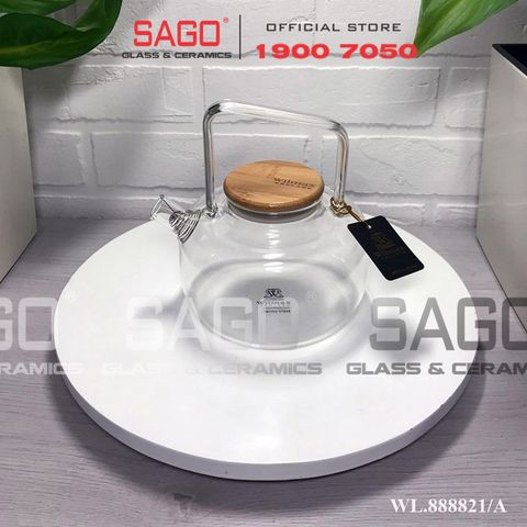  Wilmax England 888821/A - Bình Trà Thủy Tinh Wilmax Thermo Tea Pot 1000ml | Thủy Tinh Cao Cấp Chịu Nhiệt 