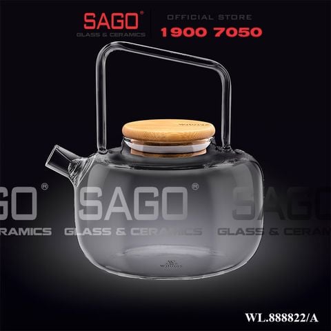  Wilmax England 888822/A - Bình Trà Thủy Tinh Wilmax Thermo Tea Pot 1200ml | Thủy Tinh Cao Cấp Chịu Nhiệt 