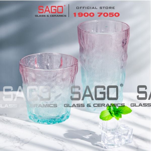  Deli KB047-1P - Ly Thủy Tinh Deli Soda Lime Pink Rock Glass 260ml | Thủy Tinh Cao Cấp 