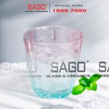  Deli KB047-1P - Ly Thủy Tinh Deli Soda Lime Pink Rock Glass 260ml | Thủy Tinh Cao Cấp 