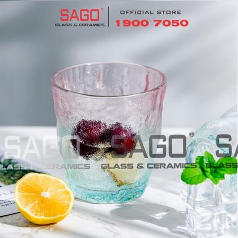  Deli KB047-1P - Ly Thủy Tinh Deli Soda Lime Pink Rock Glass 260ml | Thủy Tinh Cao Cấp 