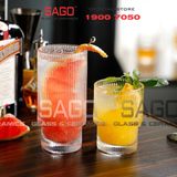  INS 208T - Ly Thủy Tinh Sọc 02 Tầng INS Stripes Rock Glass 180ml | Thủy Tinh Cao Cấp 