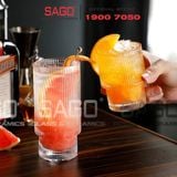  INS 208T - Ly Thủy Tinh Sọc 02 Tầng INS Stripes Rock Glass 180ml | Thủy Tinh Cao Cấp 