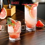  INS 208T - Ly Thủy Tinh Sọc 02 Tầng INS Stripes Rock Glass 180ml | Thủy Tinh Cao Cấp 
