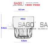  HF.GL1508 - Ly Thủy Tinh , Ly Trà Đá Everest Rock Glass 250ml | Thủy Tinh Cao Cấp 