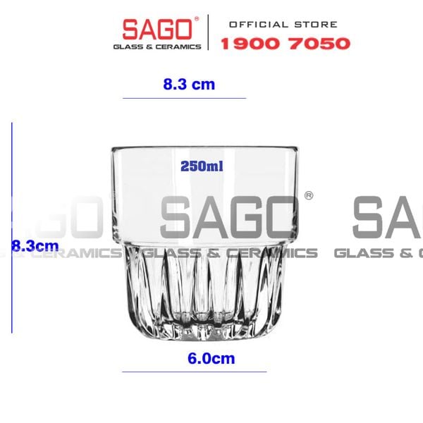  HF.GL1508 - Ly Thủy Tinh , Ly Trà Đá Everest Rock Glass 250ml | Thủy Tinh Cao Cấp 