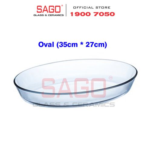  Luminarc J1339 - Khay Nướng Thủy Tinh Luminarc Oval ( 35cm*27cm ) | Thủy Tinh Chịu Nhiệt Cao Cấp , Nhập Khẩu Pháp 
