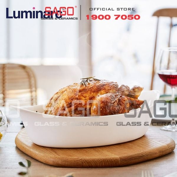  Luminarc N3486 - Khay Nướng Thủy Tinh Luminarc Smart Cuisine Oval (38cm * 23cm) | Thủy Tinh Trắng Sữa Cao Cấp , Nhập Khẩu Pháp 