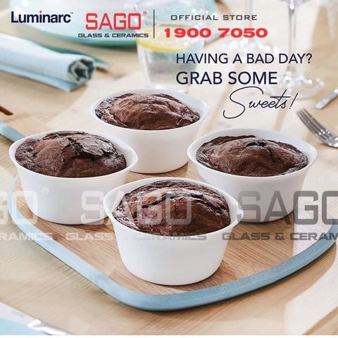  Luminarc N3295 - Khay Nướng Thủy Tinh Luminarc Smart Cuisine Tròn 11cm | Thủy Tinh Trắng sữa Cao cấp , Nhập Khẩu Pháp 