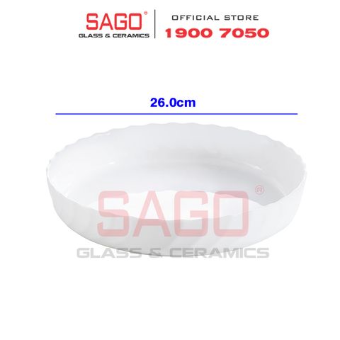  Luminarc P4021 - Khay Nướng Thủy Tinh Luminarc Smart Cuisine Trianon Tròn 26cm | Thủy Tinh Trắng sữa Cao cấp , Nhập Khẩu Pháp 