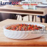 Luminarc P4637 - Khay Nướng Thủy Tinh Luminarc Smart Cuisine Trianon Oval ( 36cm*29cm ) | Thủy Tinh Trắng sữa Cao cấp , Nhập Khẩu Pháp 