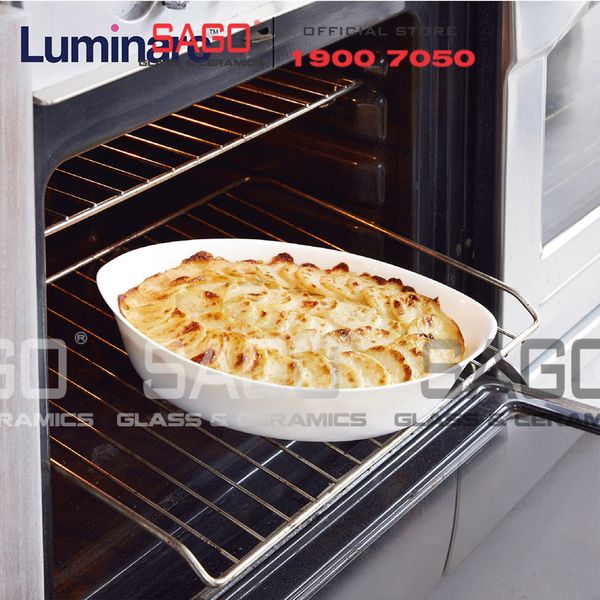  Luminarc N3567 - Khay Nướng Thủy Tinh Luminarc Smart Cuisine Oval (29cm * 17cm) | Thủy Tinh Trắng Sữa Cao Cấp , Nhập Khẩu Pháp 