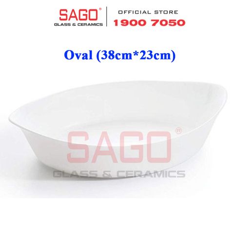  Luminarc N3486 - Khay Nướng Thủy Tinh Luminarc Smart Cuisine Oval (38cm * 23cm) | Thủy Tinh Trắng Sữa Cao Cấp , Nhập Khẩu Pháp 
