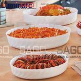  Luminarc P4637 - Khay Nướng Thủy Tinh Luminarc Smart Cuisine Trianon Oval ( 36cm*29cm ) | Thủy Tinh Trắng sữa Cao cấp , Nhập Khẩu Pháp 
