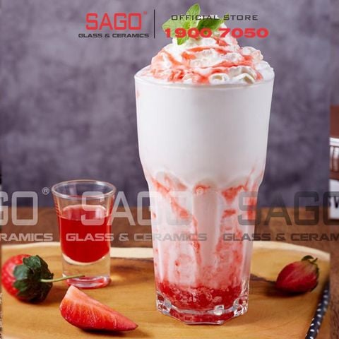  Lucky 10005 - Ly Thủy Tinh Lucky Sọc Khía Trung 380ml | Nhập Khẩu Thái Lan 