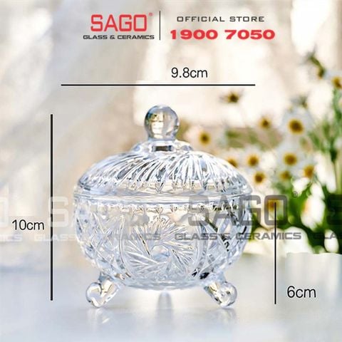  DELI TG2804 - Thố Mứt Thủy Tinh , Hũ Kẹo Thủy Tinh Deli Candy Jar Glass | Thủy Tinh Cao Cấp 
