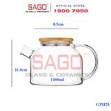  Deli GPH20 - Bình Thủy Tinh Chịu Nhiệt Delisoga Borosilicate Glass Pitcher 1000ml Nắp Gỗ | Thủy Tinh Cao Cấp 