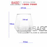  Deli ES5163-2 - Ly Thủy Tinh Deli Hexagon Whisky Rock 320ml | Thủy Tinh Cao Cấp 