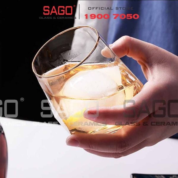  Deli ES5163-2 - Ly Thủy Tinh Deli Hexagon Whisky Rock 320ml | Thủy Tinh Cao Cấp 