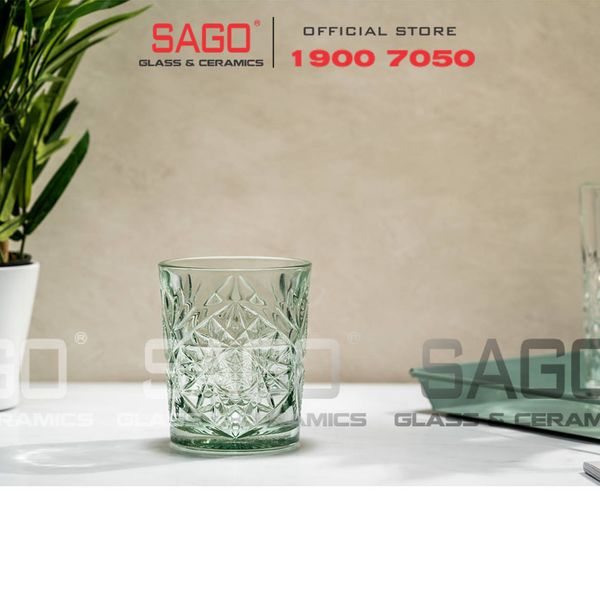  LIBBEY 922288 - Ly Thủy Tinh Cao Cấp Libbey HOBSTAR Color D.O.F Ebony Green 355ml | Nhập Khẩu E.U 