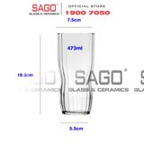  LIBBEY 1060 - Ly thủy tinh Libbey Stacking Pannello Glass 473ml | Thủy Tinh Cao Cấp 
