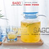  Deli GPH30-2 - Bình Thủy Tinh Chịu Nhiệt Delisoga Borosilicate Glass Pitcher 1300ml Nắp Nhựa | Thủy Tinh Cao Cấp 