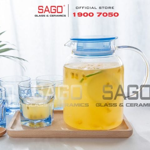  Deli GPH30-2 - Bình Thủy Tinh Chịu Nhiệt Delisoga Borosilicate Glass Pitcher 1300ml Nắp Nhựa | Thủy Tinh Cao Cấp 