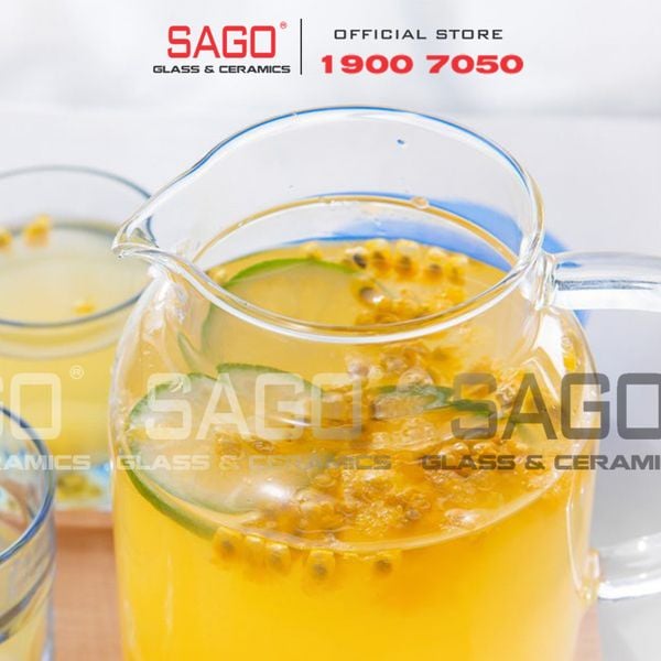  Deli GPH30-2 - Bình Thủy Tinh Chịu Nhiệt Delisoga Borosilicate Glass Pitcher 1300ml Nắp Nhựa | Thủy Tinh Cao Cấp 