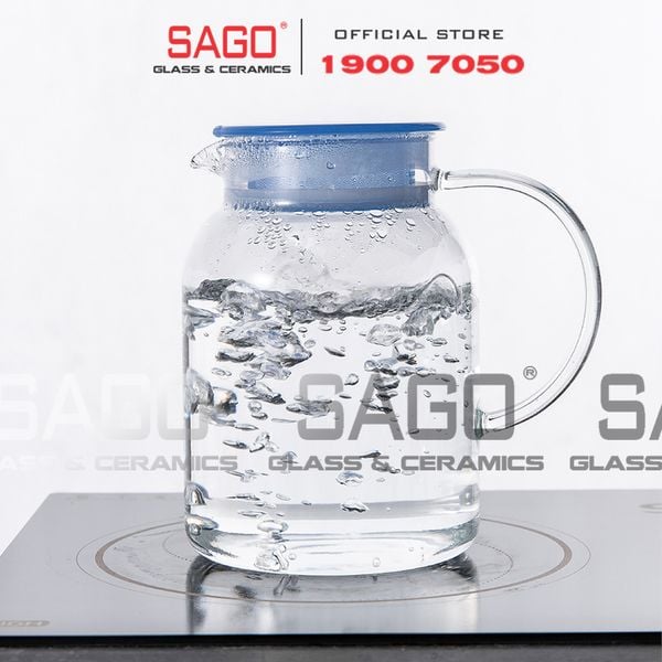  Deli GPH30-2 - Bình Thủy Tinh Chịu Nhiệt Delisoga Borosilicate Glass Pitcher 1300ml Nắp Nhựa | Thủy Tinh Cao Cấp 