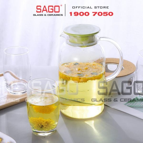  Deli GPH30-1 - Bình Thủy Tinh Chịu Nhiệt Delisoga Borosilicate Glass Pitcher 1800ml Nắp Nhựa | Thủy Tinh Cao Cấp 