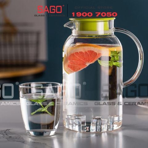  Deli GPH30-1 - Bình Thủy Tinh Chịu Nhiệt Delisoga Borosilicate Glass Pitcher 1800ml Nắp Nhựa | Thủy Tinh Cao Cấp 