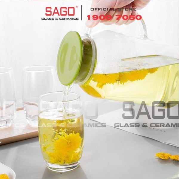  Deli GPH30-1 - Bình Thủy Tinh Chịu Nhiệt Delisoga Borosilicate Glass Pitcher 1800ml Nắp Nhựa | Thủy Tinh Cao Cấp 