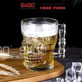  Deli ZB309 - Ly Thủy Tinh Deli Skull Beer Mug 540ml | Thủy Tinh Cao Cấp 