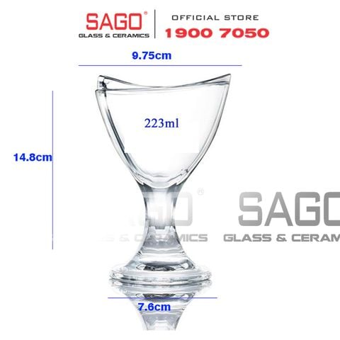  Ocean P02618 - Ly Kem Thủy Tinh Ocean Delight Sundae Cup 223ml | Nhập Khẩu Thái Lan 