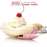  Ocean P00116 - Dĩa Kem Thủy Tinh Ocean Alaska Banana Split Dish Sọc | Nhập Khẩu Thái Lan 