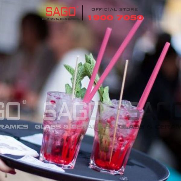  Lucky 10002 - Ly Thủy Tinh Lucky Sọc Khía Trung 380ml | Nhập Khẩu Thái Lan 
