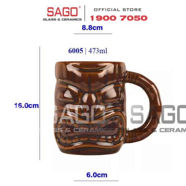  LIBBEY 996005 - Ly Sứ Libbey Tiki Mug Brown 473ml | Nhập Khẩu E.U 