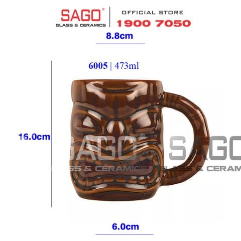  LIBBEY 996005 - Ly Sứ Libbey Tiki Mug Brown 473ml | Nhập Khẩu E.U 