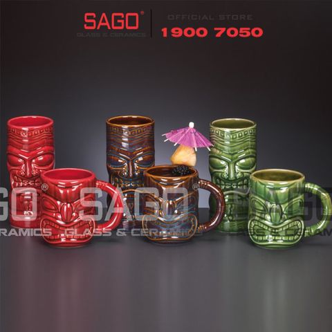  LIBBEY 996043 - Ly Sứ Libbey Tiki Tumbler Green 592ml | Nhập Khẩu E.U 