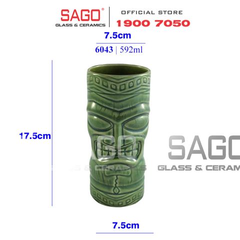  LIBBEY 996043 - Ly Sứ Libbey Tiki Tumbler Green 592ml | Nhập Khẩu E.U 