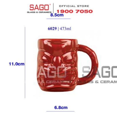  LIBBEY 996029 - Ly Sứ Libbey Tiki Mug Red 473ml | Nhập Khẩu E.U 