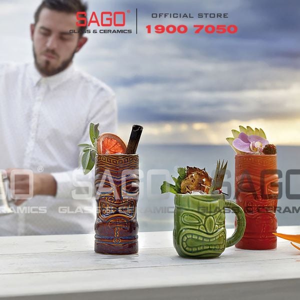  LIBBEY 996012 - Ly Sứ Libbey Tiki Mug Green 473ml | Nhập Khẩu E.U 