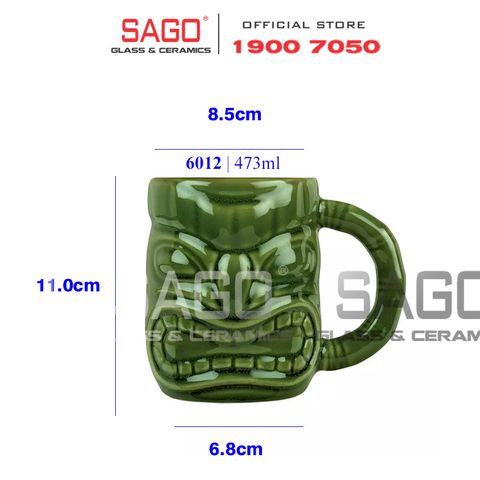  LIBBEY 996012 - Ly Sứ Libbey Tiki Mug Green 473ml | Nhập Khẩu E.U 