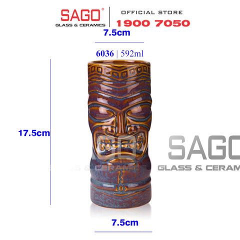  LIBBEY 996036 - Ly Sứ Libbey Tiki Tumbler Brown 592ml | Nhập Khẩu E.U 
