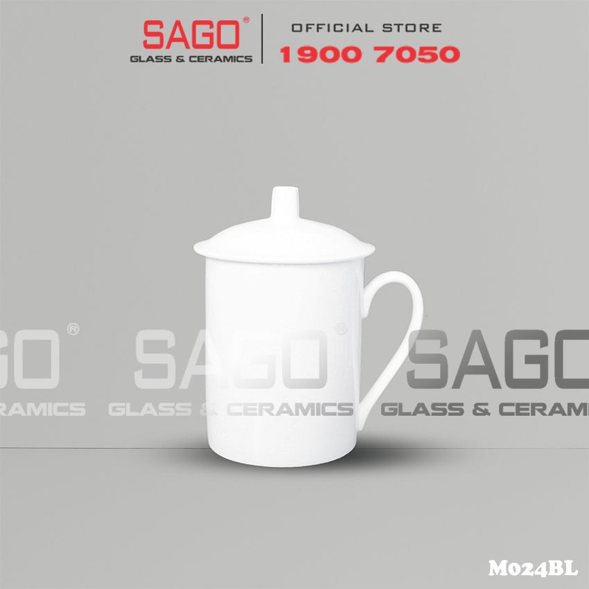  CK M024BL - Ly Lọc Trà Sứ CK Có Nắp 305ml 