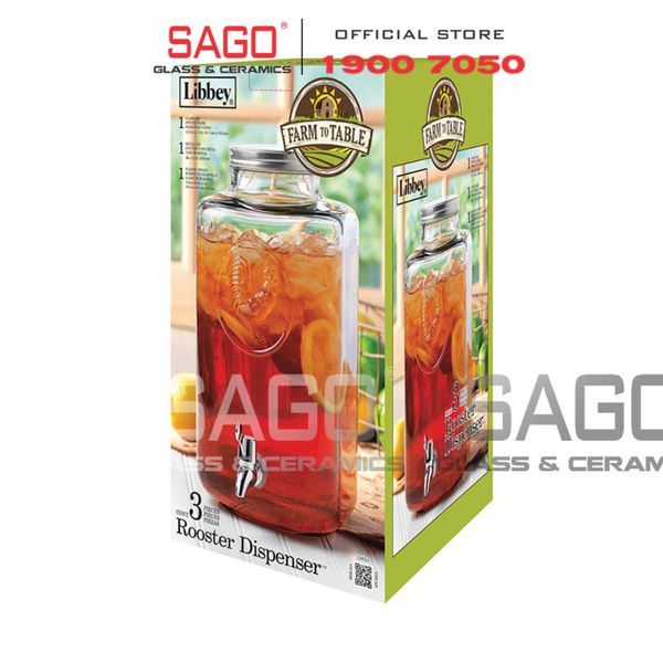  LIBBEY 92154 - Bình Thủy Tinh Libbey Rooster Dispenser 7200ml | Nhập Khẩu U.S 