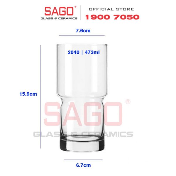  LIBBEY 12040 - Ly Thủy Tinh Cao Cấp Libbey Duratuff Newton Beverage 473ml | Nhập Khẩu USA 